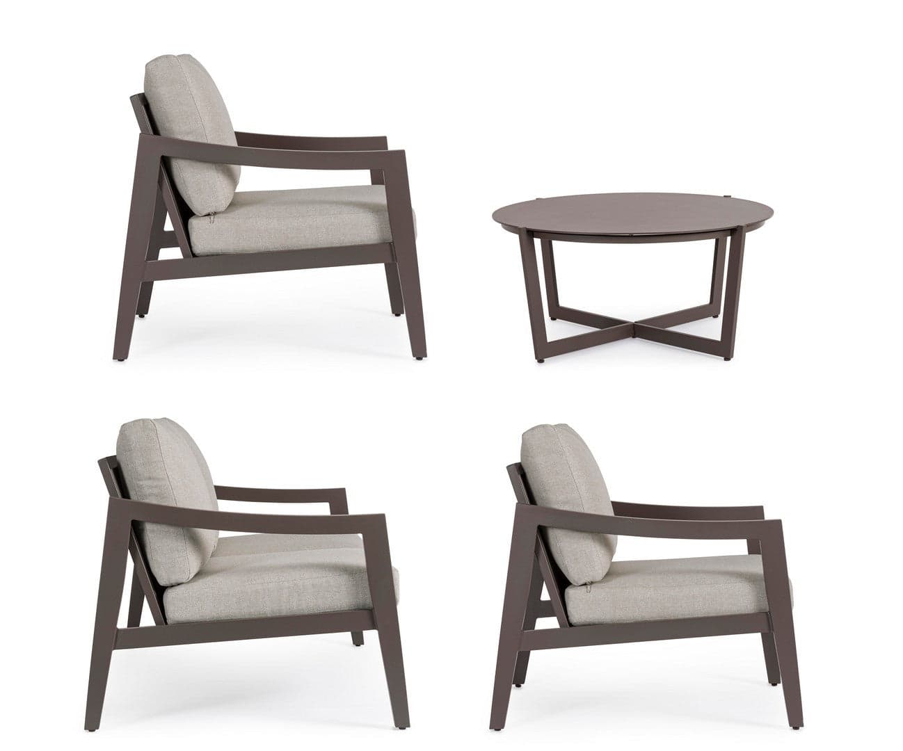 Salottino "Sirenus" con struttura in alluminio, seduta e schienale in textilene, per esterno Giardino e giardinaggio/Arredamento da giardino e accessori/Set di mobili Decor Space - Altamura, Commerciovirtuoso.it