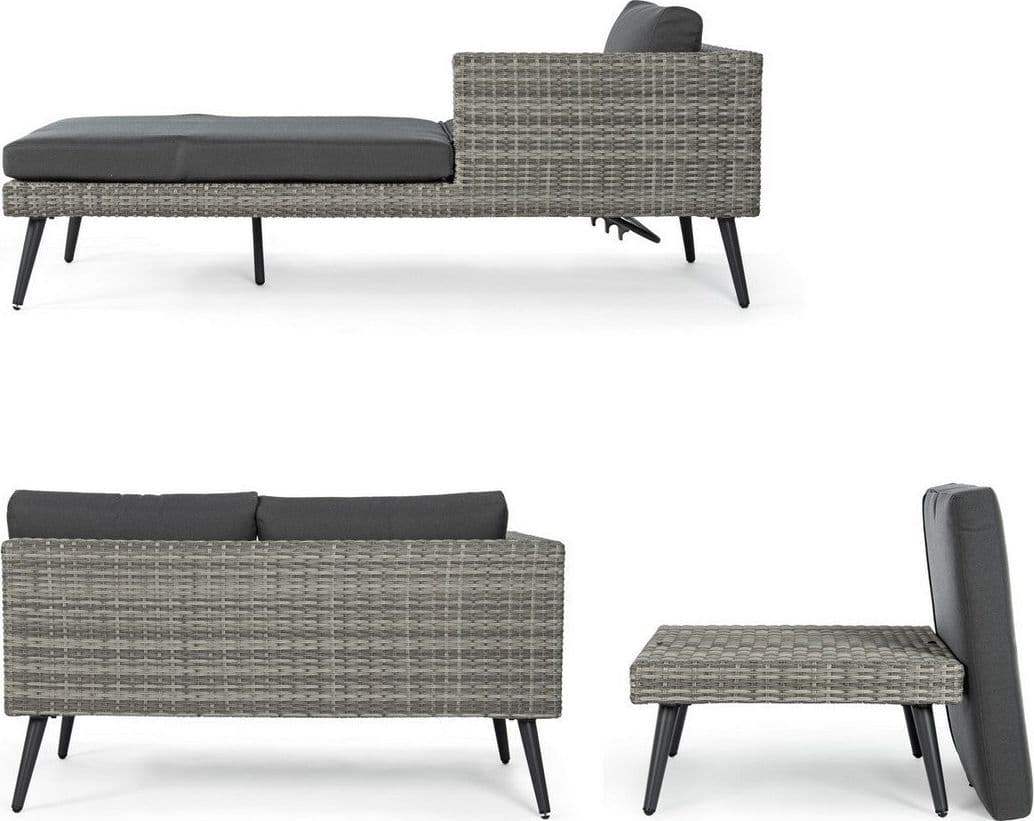 Salottino "Marlow" angolare con ottoman e divano, struttura in alluminio, per esterno Giardino e giardinaggio/Arredamento da giardino e accessori/Set di mobili Decor Space - Altamura, Commerciovirtuoso.it