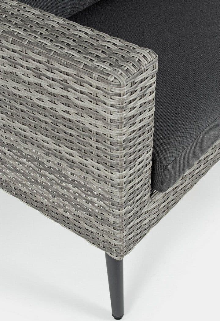 Salottino "Marlow" angolare con ottoman e divano, struttura in alluminio, per esterno Giardino e giardinaggio/Arredamento da giardino e accessori/Set di mobili Decor Space - Altamura, Commerciovirtuoso.it
