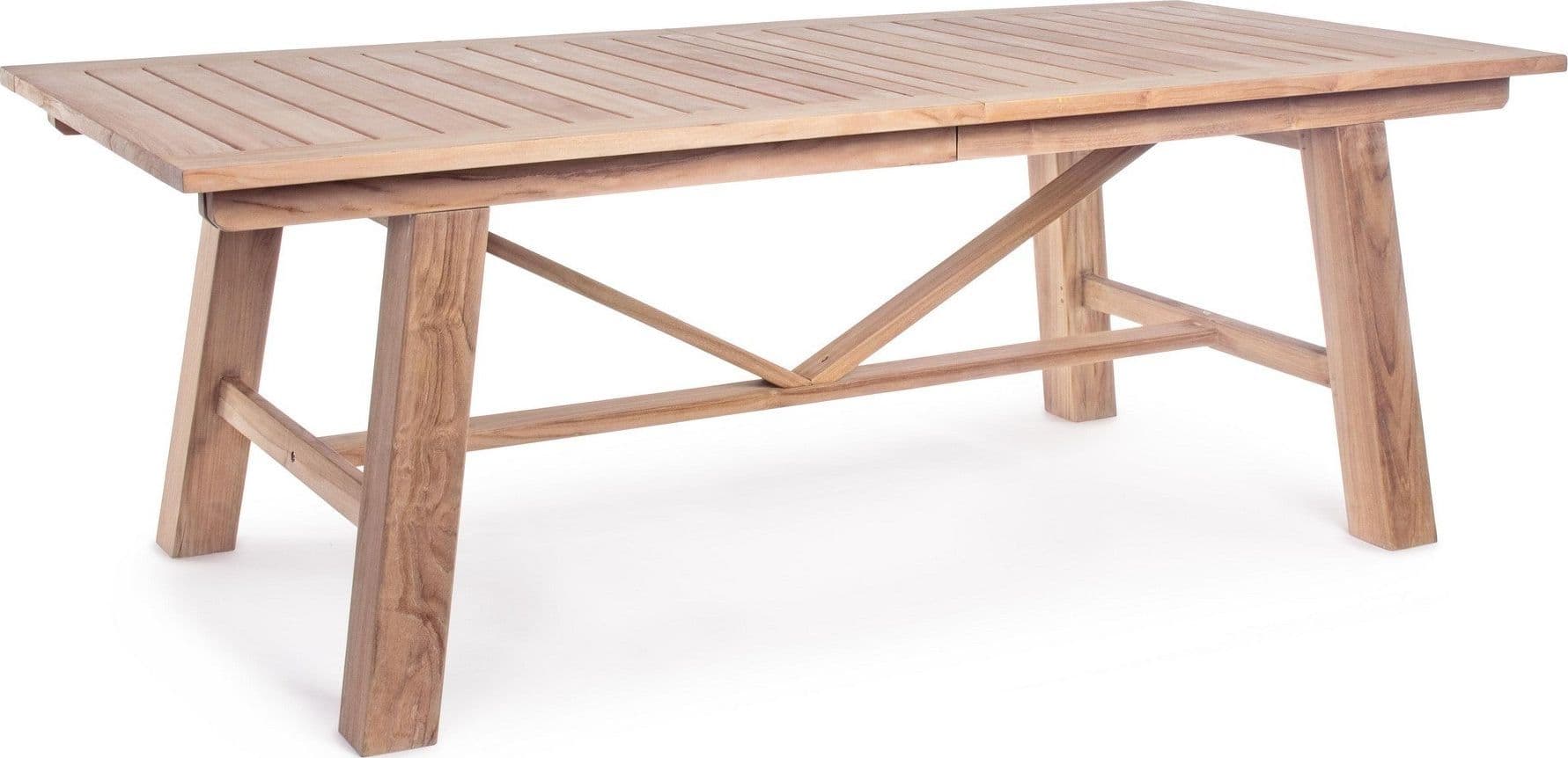 Tavolo rettangolare "Maryland" allungabile, in legno di teak SVLK, gambe solide in Tavoli standard Decor Space - Altamura, commercioVirtuoso.it
