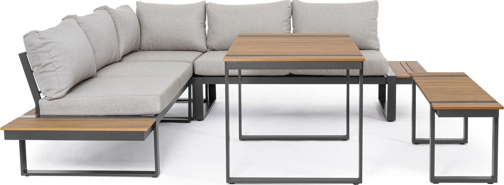 Salottino angolare "Sven" antracite, struttura in alluminio, cuscini sfoderabili in tessuto Giardino e giardinaggio/Arredamento da giardino e accessori/Set di mobili Decor Space - Altamura, Commerciovirtuoso.it