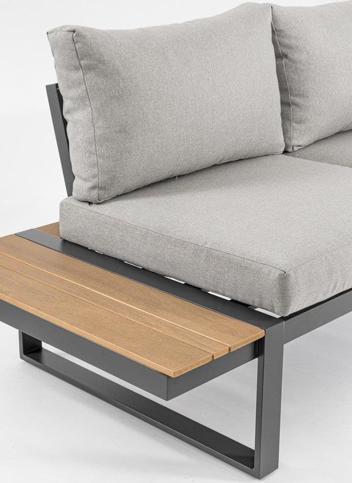 Salottino angolare "Sven" antracite, struttura in alluminio, cuscini sfoderabili in tessuto Giardino e giardinaggio/Arredamento da giardino e accessori/Set di mobili Decor Space - Altamura, Commerciovirtuoso.it