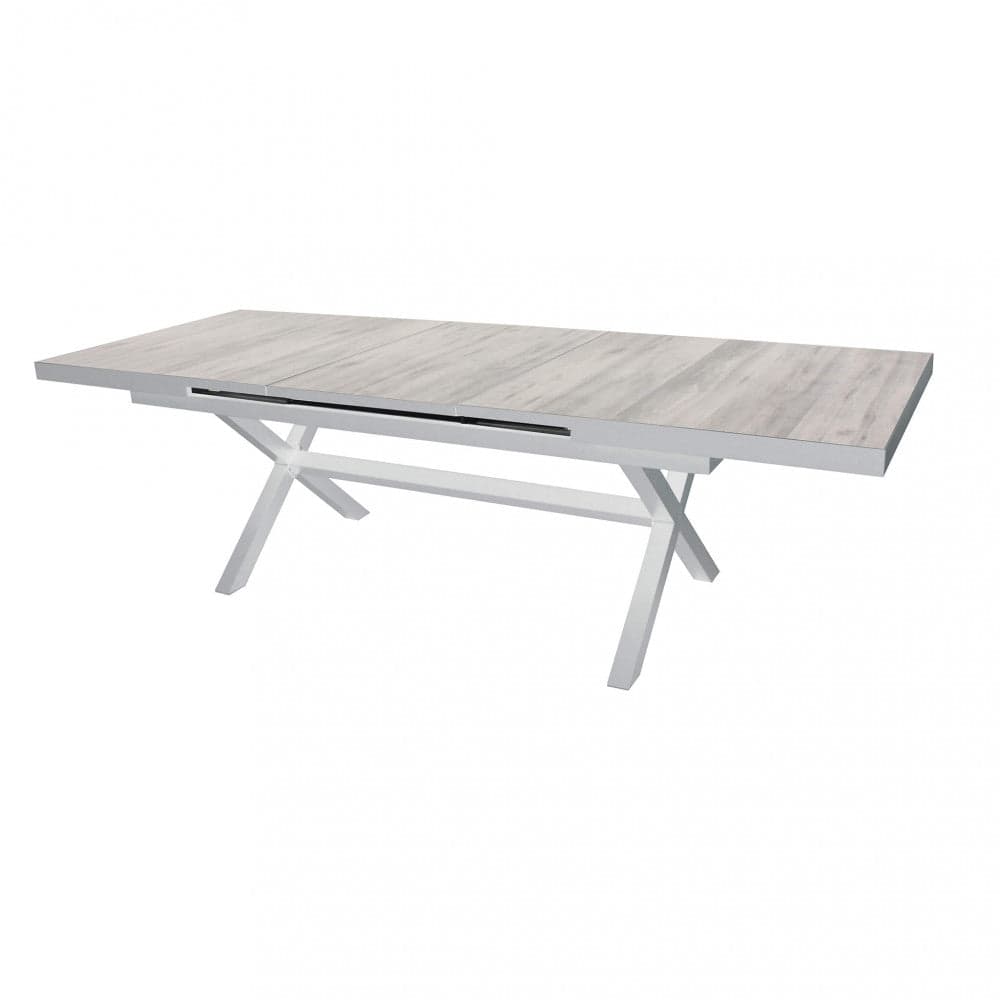 Tavolo allungabile "Zante" in alluminio e Gres porcellanato per esterno 205\260 x 105 cm in Tavoli standard Decor Space - Altamura, commercioVirtuoso.it