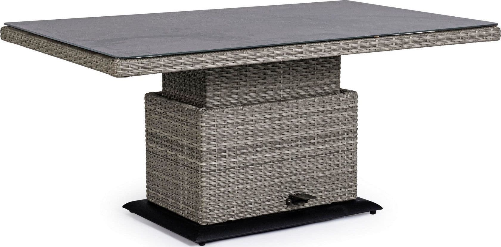 Tavolo "Kent" con struttura in alluminio, piano in ceramica, intreccio in fibra sintetica, per esterno Giardino e giardinaggio/Arredamento da giardino e accessori/Tavoli e tavolini/Tavoli standard Decor Space - Altamura, Commerciovirtuoso.it