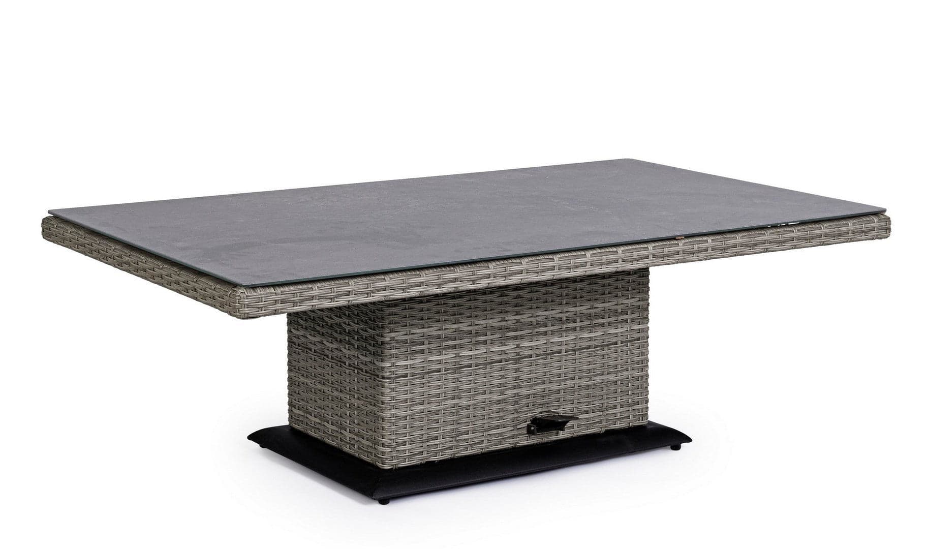 Tavolo "Kent" con struttura in alluminio, piano in ceramica, intreccio in fibra sintetica, per esterno Giardino e giardinaggio/Arredamento da giardino e accessori/Tavoli e tavolini/Tavoli standard Decor Space - Altamura, Commerciovirtuoso.it