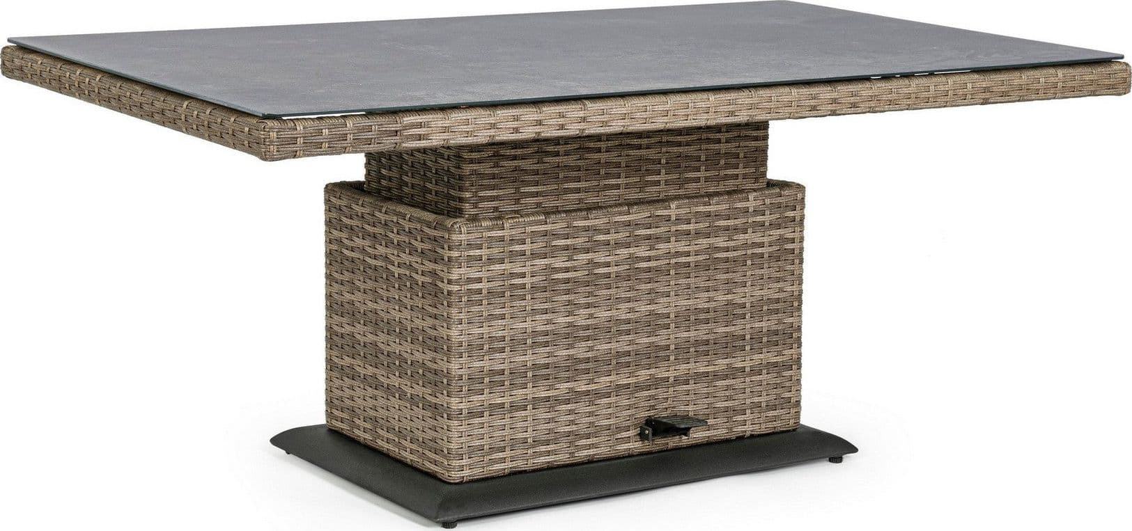 Tavolo "Kent" con struttura in alluminio, piano in ceramica, intreccio in fibra sintetica, per esterno Giardino e giardinaggio/Arredamento da giardino e accessori/Tavoli e tavolini/Tavoli standard Decor Space - Altamura, Commerciovirtuoso.it