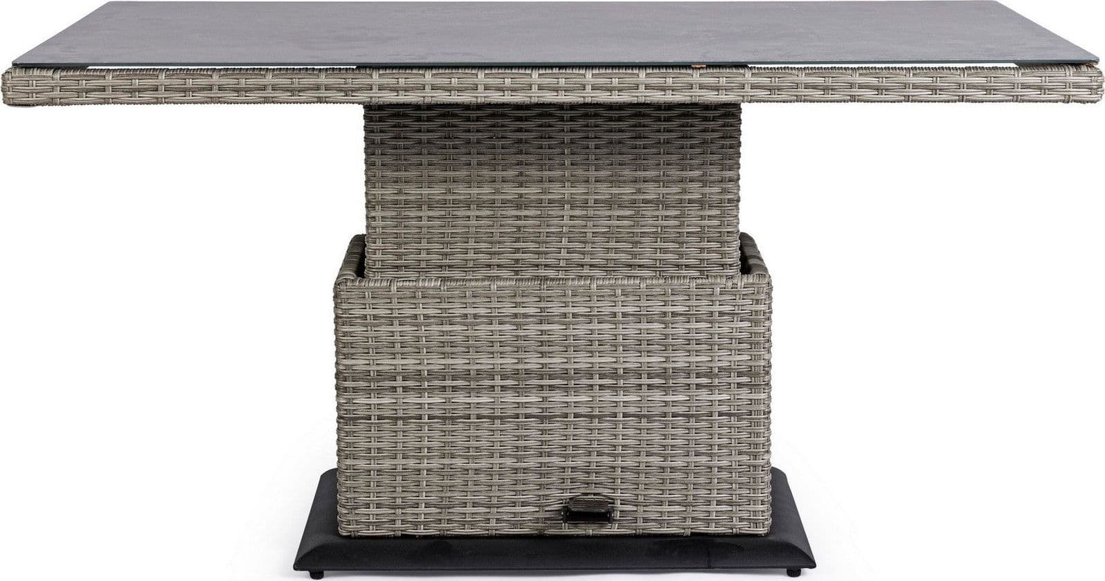 Tavolo "Kent" con struttura in alluminio, piano in ceramica, intreccio in fibra sintetica, per esterno Giardino e giardinaggio/Arredamento da giardino e accessori/Tavoli e tavolini/Tavoli standard Decor Space - Altamura, Commerciovirtuoso.it