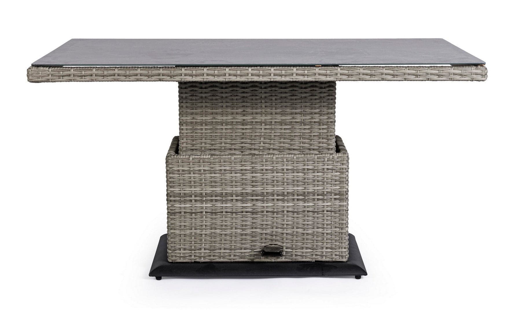 Tavolo "Kent" con struttura in alluminio, piano in ceramica, intreccio in fibra sintetica, per esterno Giardino e giardinaggio/Arredamento da giardino e accessori/Tavoli e tavolini/Tavoli standard Decor Space - Altamura, Commerciovirtuoso.it