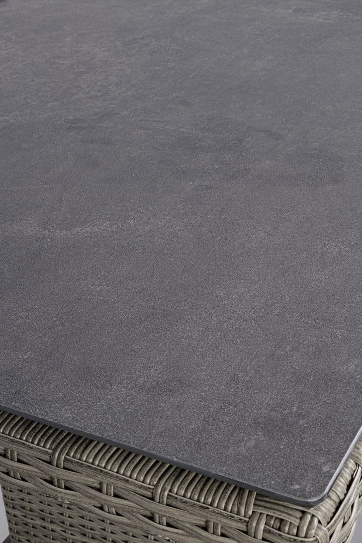 Tavolo "Kent" con struttura in alluminio, piano in ceramica, intreccio in fibra sintetica, per esterno - 26