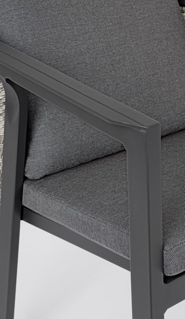Set tavolo con 6 sedie "Cordova" in alluminio verniciato, seduta in fibra sintetica, per esterno in Tavoli standard Decor Space - Altamura, commercioVirtuoso.it