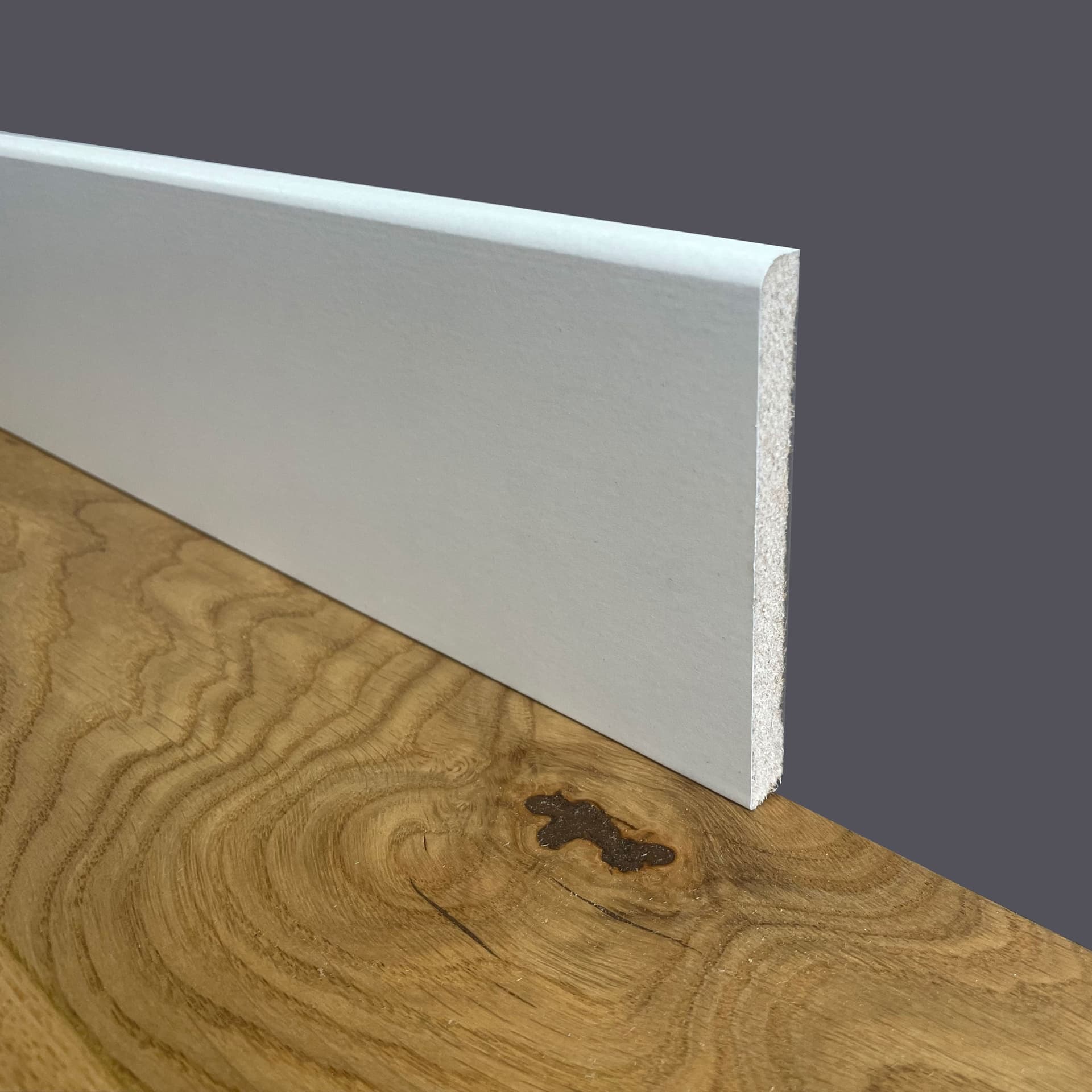 bancale da 96 metri lineari di BATTISCOPA ZOCCOLINO BC 100x10mm in FIBRA DI LEGNO COMPATTA BIANCO - 2