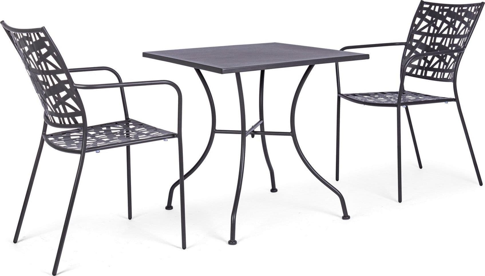 Tavolino quadrato "Kelsie" con struttura in acciaio, finitura opaca, per esterno in Tavoli standard Decor Space - Altamura, commercioVirtuoso.it