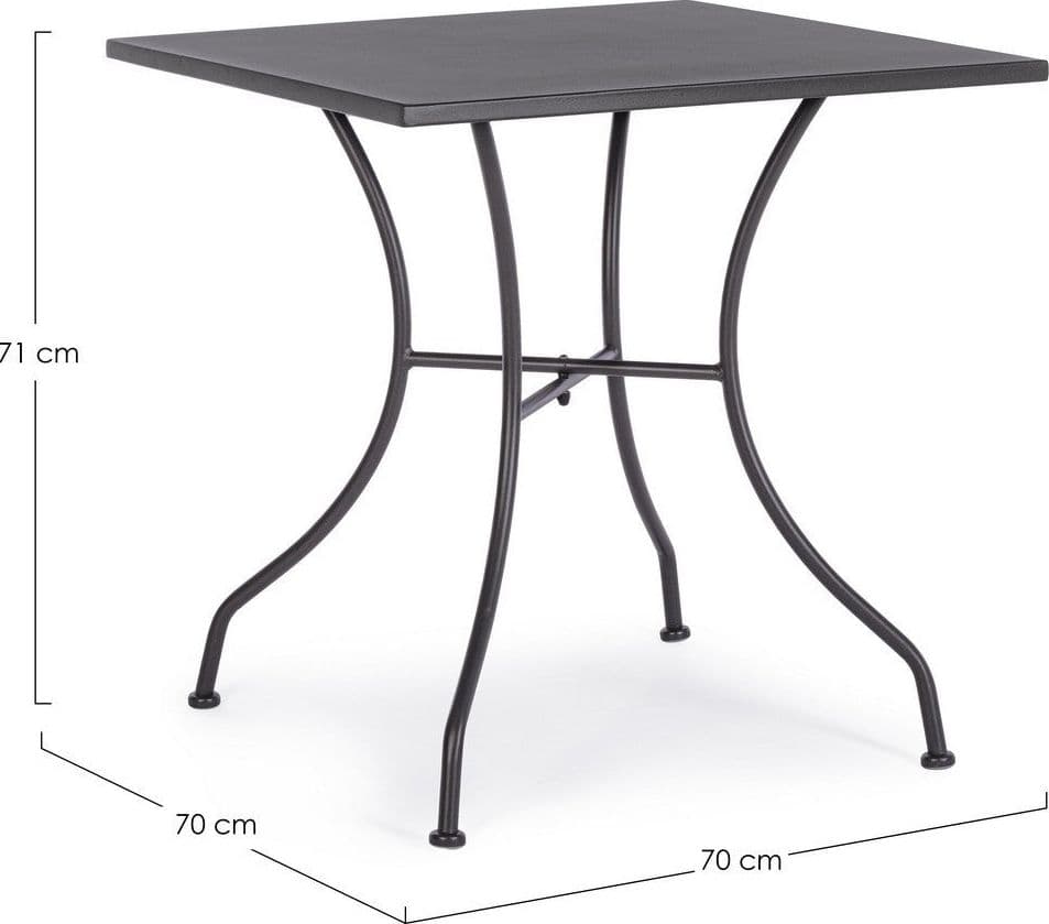 Tavolino quadrato "Kelsie" con struttura in acciaio, finitura opaca, per esterno in Tavoli standard Decor Space - Altamura, commercioVirtuoso.it