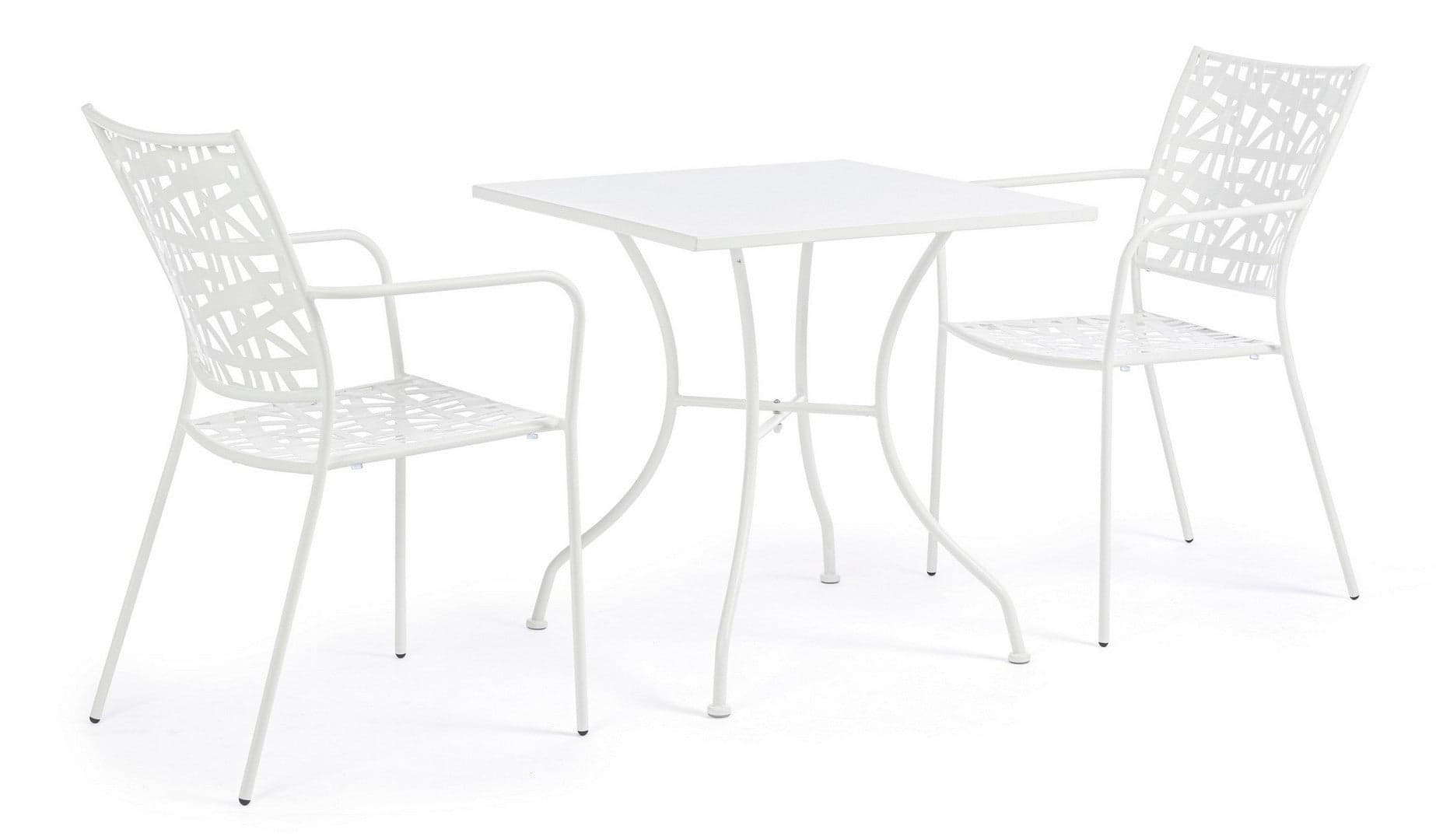 Tavolino quadrato "Kelsie" con struttura in acciaio, finitura opaca, per esterno in Tavoli standard Decor Space - Altamura, commercioVirtuoso.it