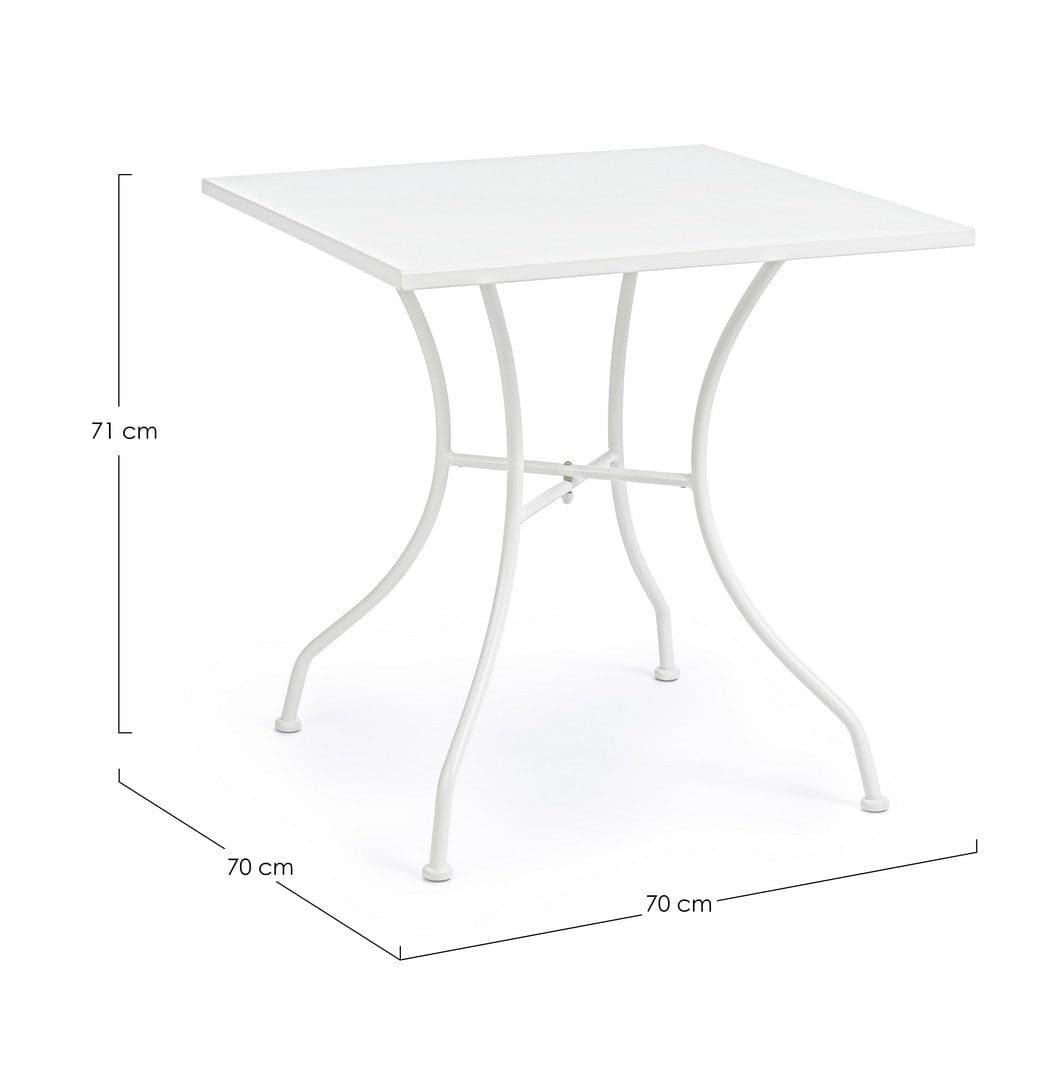 Tavolino quadrato "Kelsie" con struttura in acciaio, finitura opaca, per esterno in Tavoli standard Decor Space - Altamura, commercioVirtuoso.it