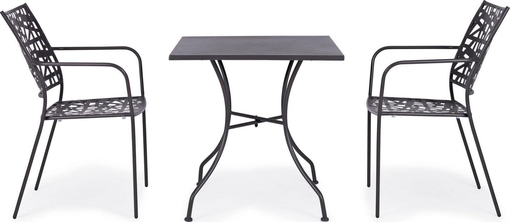 Tavolino quadrato "Kelsie" con struttura in acciaio, finitura opaca, per esterno in Tavoli standard Decor Space - Altamura, commercioVirtuoso.it