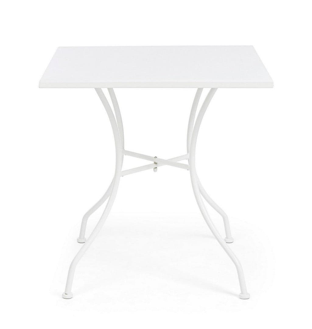 Tavolino quadrato "Kelsie" con struttura in acciaio, finitura opaca, per esterno in Tavoli standard Decor Space - Altamura, commercioVirtuoso.it