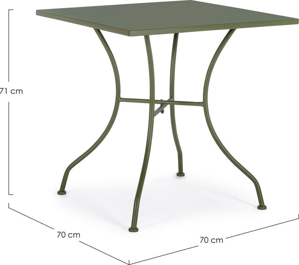 Tavolino quadrato "Kelsie" con struttura in acciaio, finitura opaca, per esterno in Tavoli standard Decor Space - Altamura, commercioVirtuoso.it