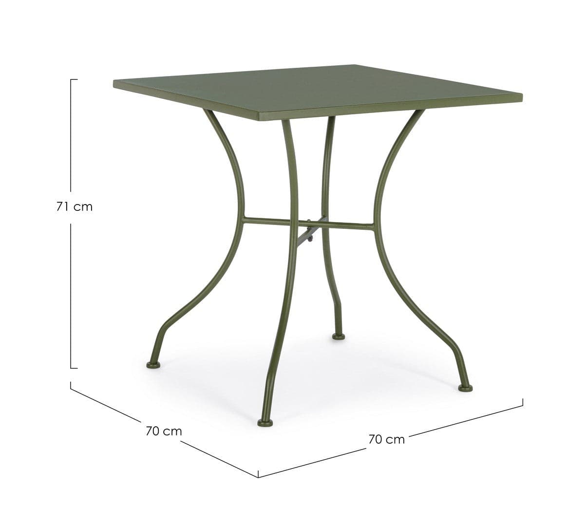 Tavolino quadrato "Kelsie" con struttura in acciaio, finitura opaca, per esterno in Tavoli standard Decor Space - Altamura, commercioVirtuoso.it