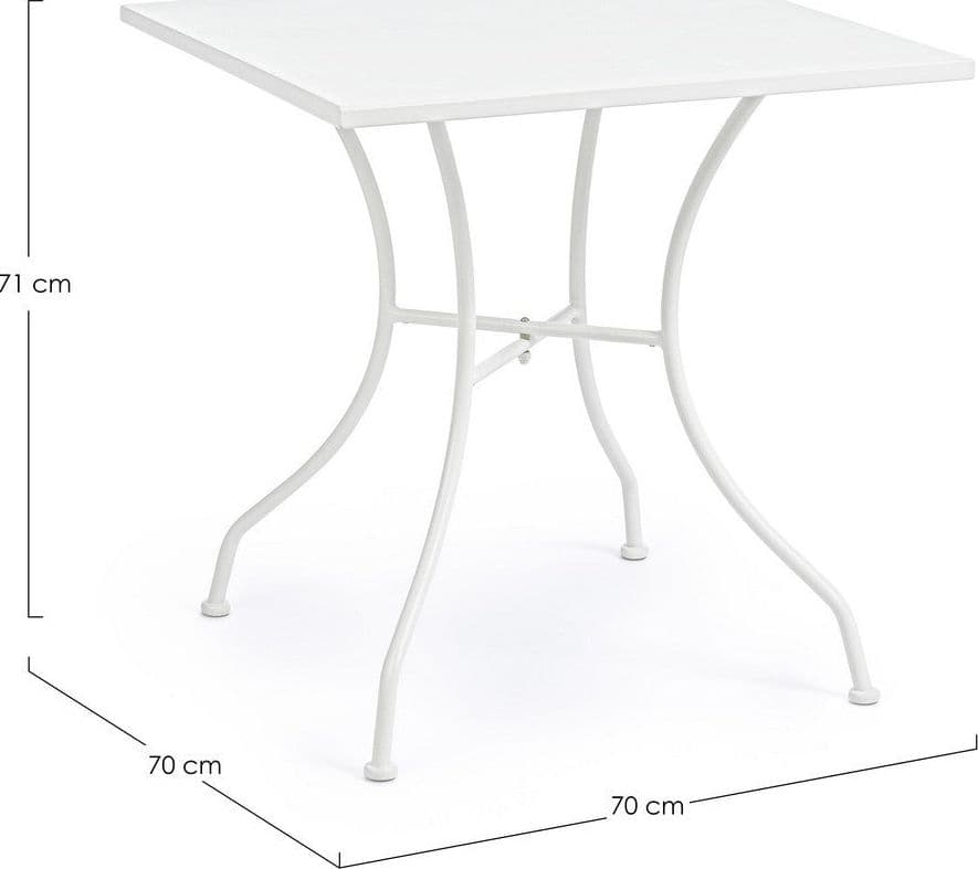 Tavolino quadrato "Kelsie" con struttura in acciaio, finitura opaca, per esterno in Tavoli standard Decor Space - Altamura, commercioVirtuoso.it