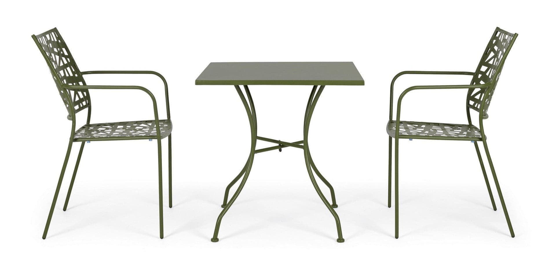 Tavolino quadrato "Kelsie" con struttura in acciaio, finitura opaca, per esterno in Tavoli standard Decor Space - Altamura, commercioVirtuoso.it