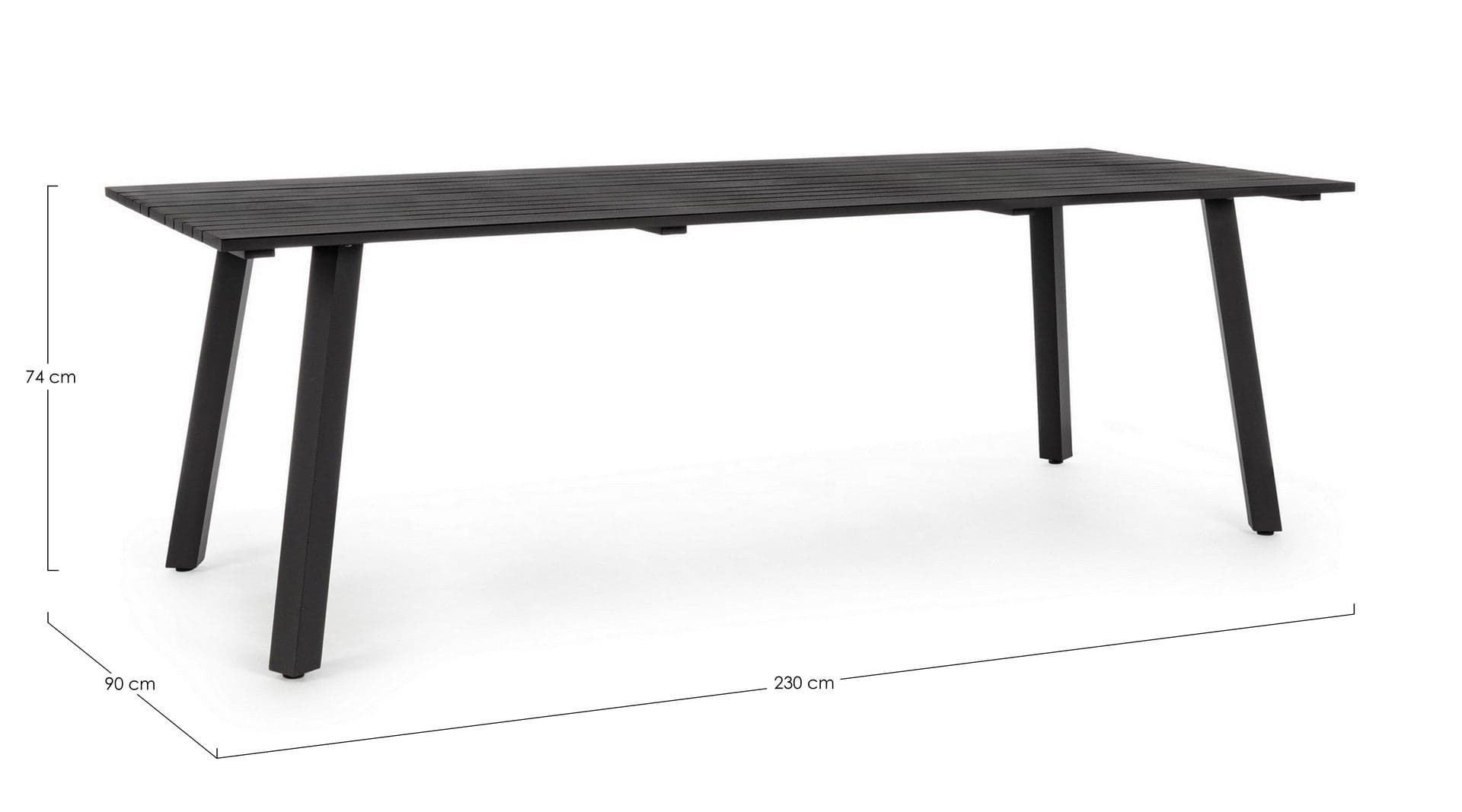 Tavolo "Helina" per esterno, con struttura in alluminio, da 230 x 90 cm in Tavoli standard Decor Space - Altamura, commercioVirtuoso.it