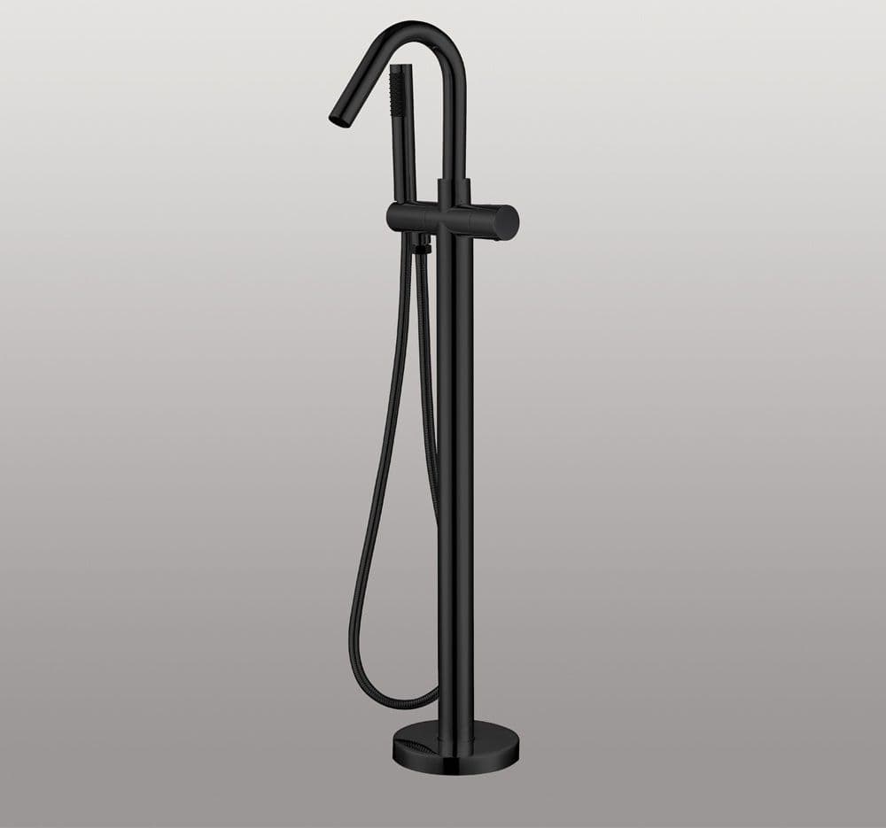 Ogomondo Miscelatore a Pavimento Per Vasca Freestanding Black Delhi in Ottone - 3