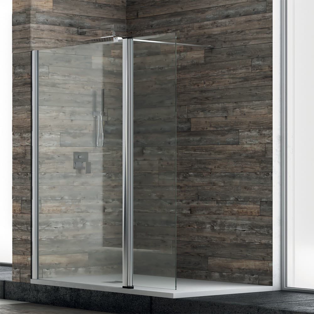 Ogomondo Walk-in Doccia con Anta basculante e Staffa Cristallo 8 Mm - 6