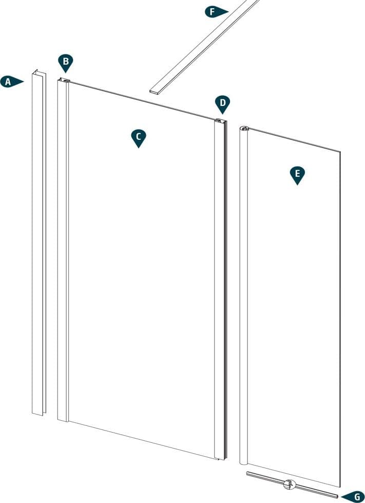 Ogomondo Walk-in Doccia con Anta basculante e Staffa Cristallo 8 Mm - 5