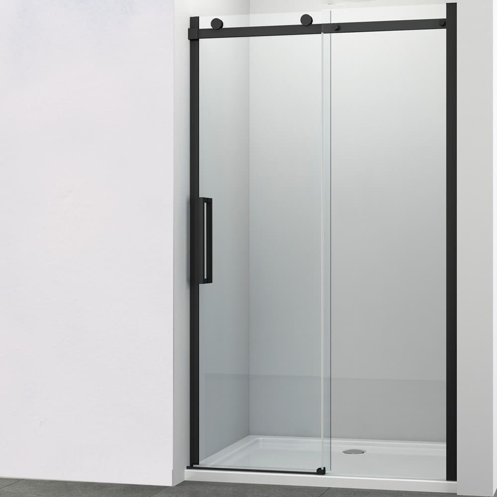 Ogomondo Porta Scorrevole Slide Due Ante Black Profilo Nero Cristallo 8 mm - 4