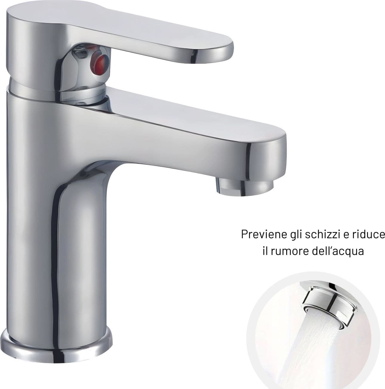 Miscelatore Rubinetto Lavabo Cromato Bagno Casa - 4