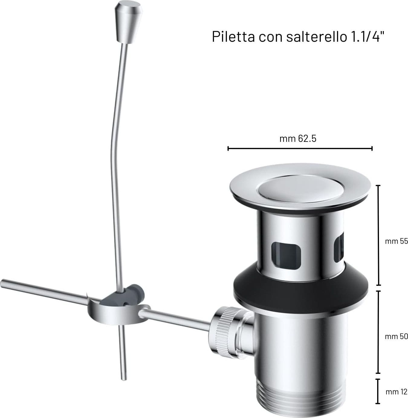 Miscelatore Rubinetto Lavabo Cromato Bagno Casa - 7