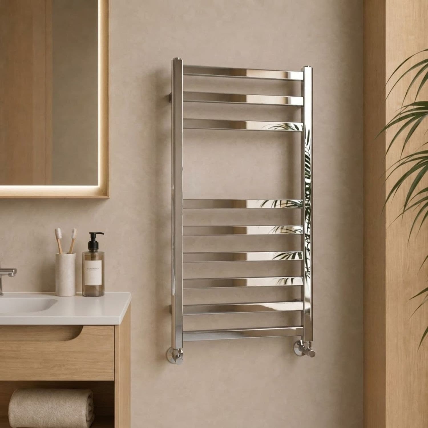 Termoarredo Bagno Scaldasalviette FORMA SQUARE Calorifero Termosifone Cromo Lucido Fai da te/Prodotti per la costruzione/Riscaldamento e raffreddamento/Impianti di riscaldamento centralizzato e accessori/Radiatori Ogomondo - Martina Franca, Commerciovirtuoso.it