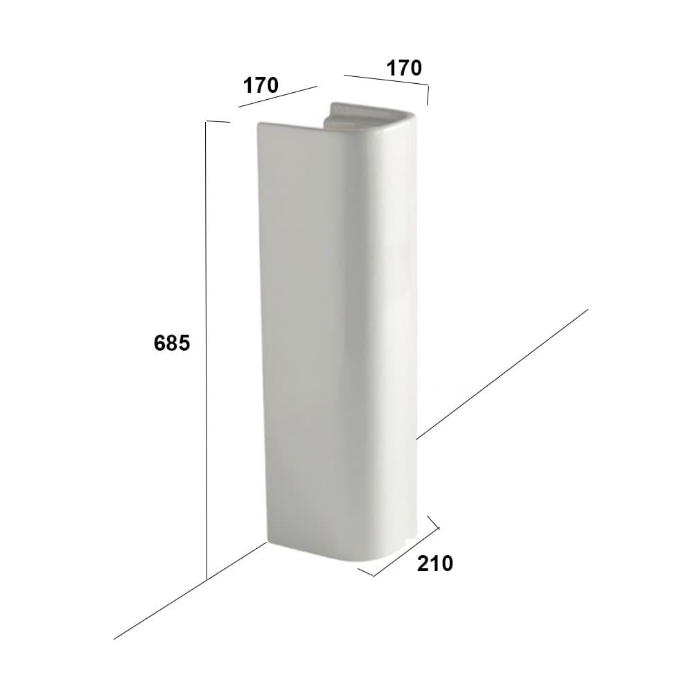 Colonna a pavimento per Lavabo Design Squadrato Vitra - 2