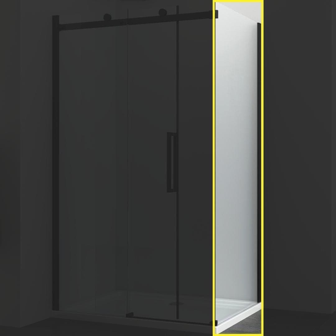 Ogomondo Lato fisso per Porta Scorrevole Slide Black Nero Cristallo 8 mm - 3