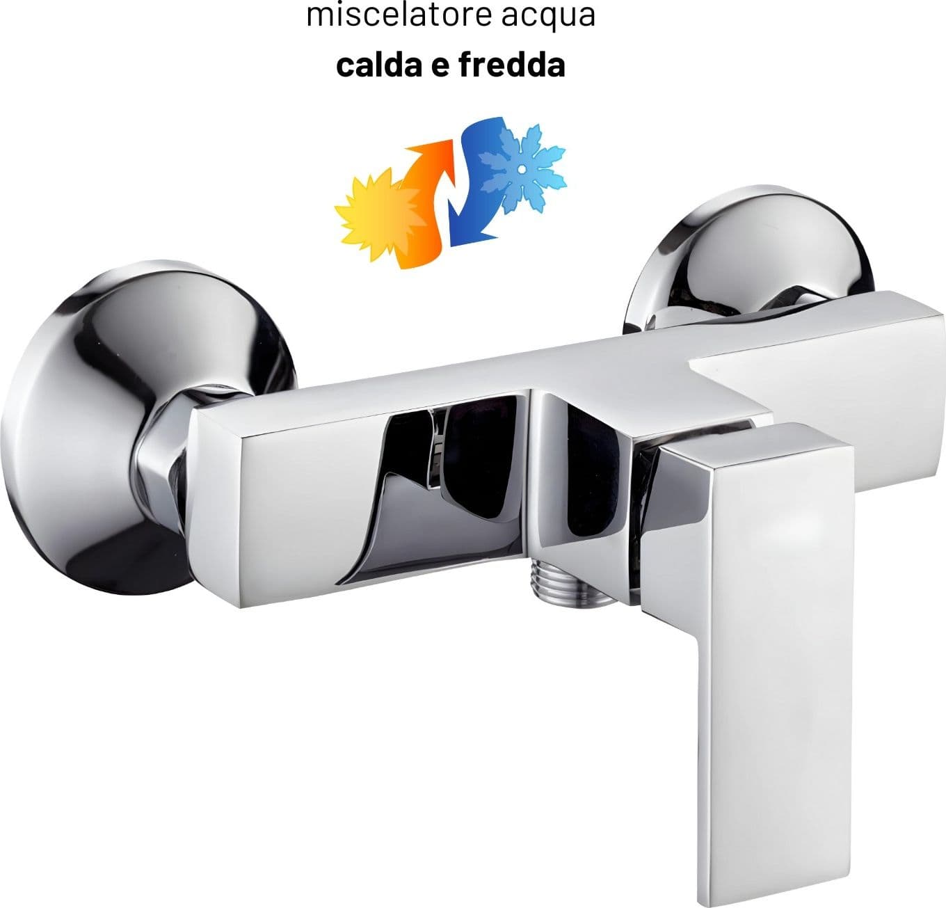 Miscelatore Esterno Doccia Rubinetto Monocomando Cromato - 2
