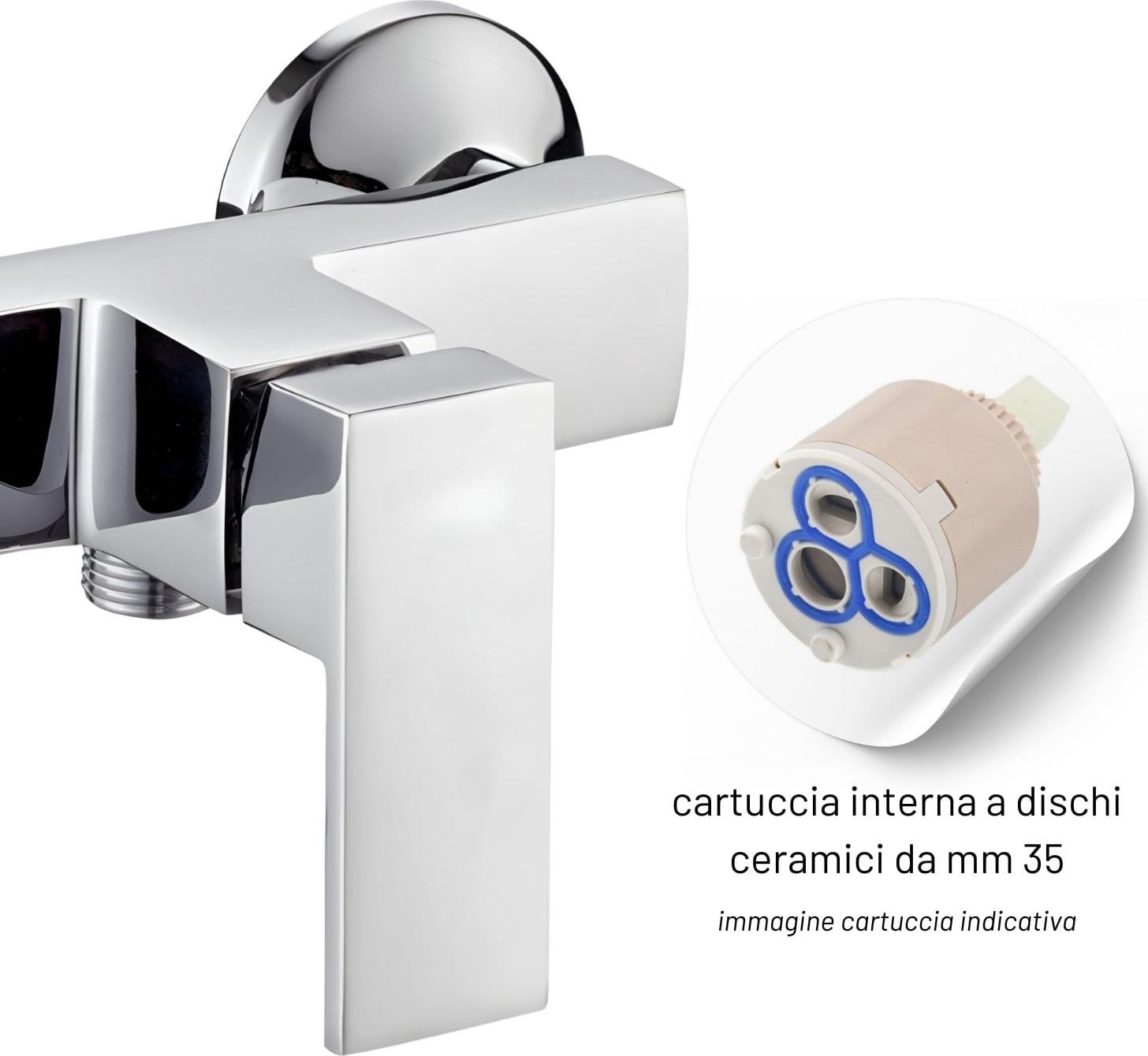 Miscelatore Esterno Doccia Rubinetto Monocomando Cromato - 4