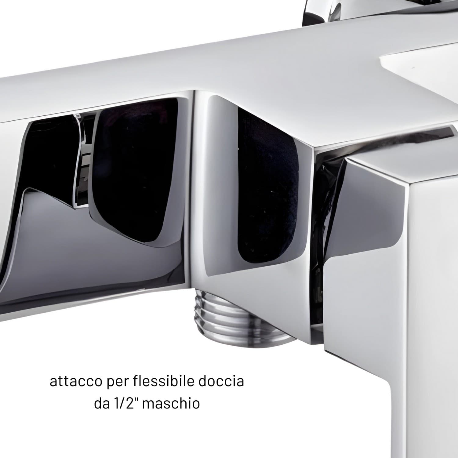 Miscelatore Esterno Doccia Rubinetto Monocomando Cromato - 5