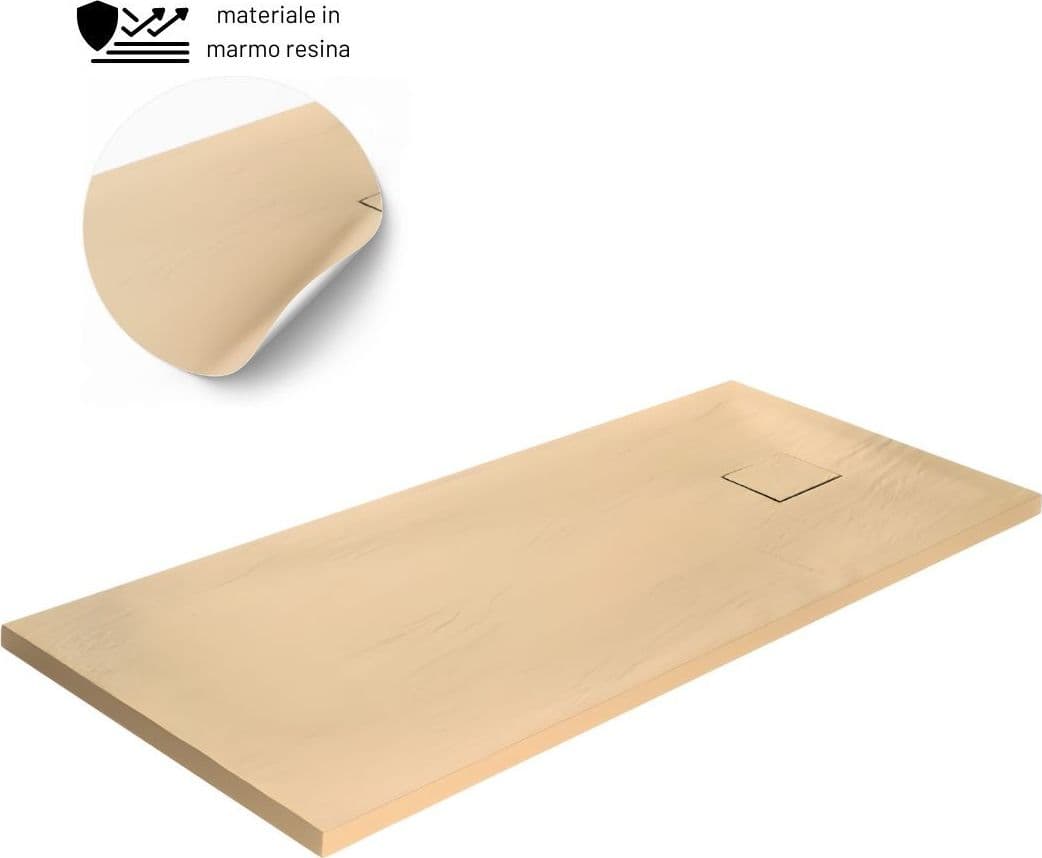 Piatto Doccia Beige Mineral Marmo Resina Antiscivolo h4 cm - 27