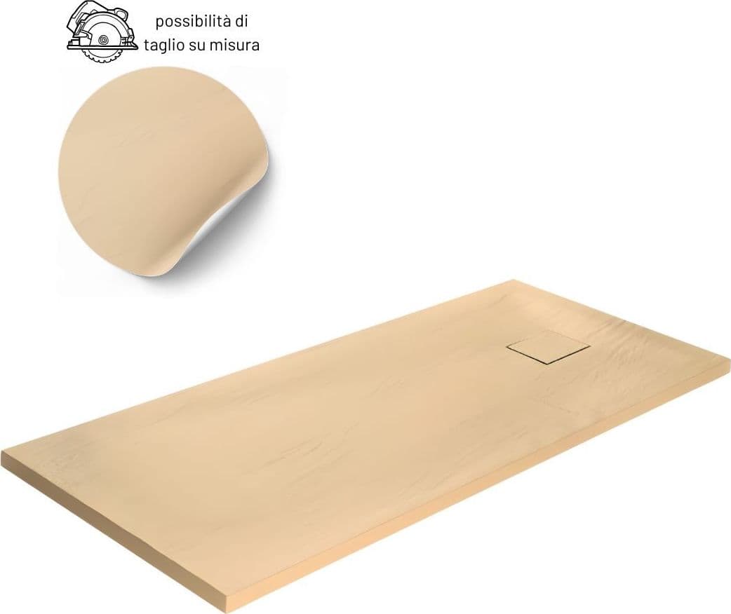 Piatto Doccia Beige Mineral Marmo Resina Antiscivolo h4 cm - 42