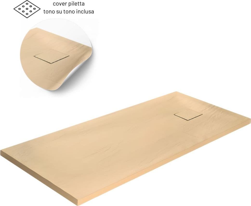 Piatto Doccia Beige Mineral Marmo Resina Antiscivolo h4 cm - 46