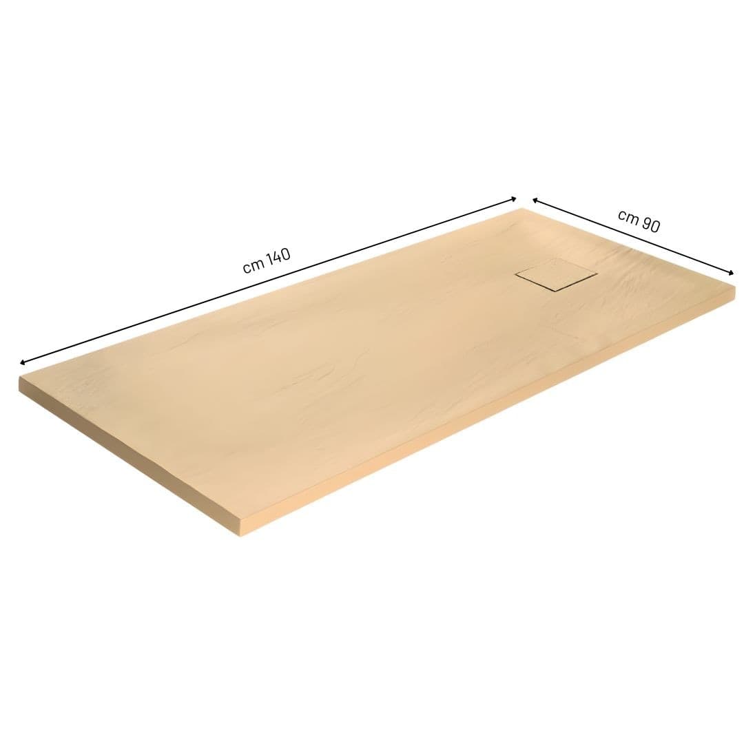 Piatto Doccia Beige Mineral Marmo Resina Antiscivolo h4 cm - 56