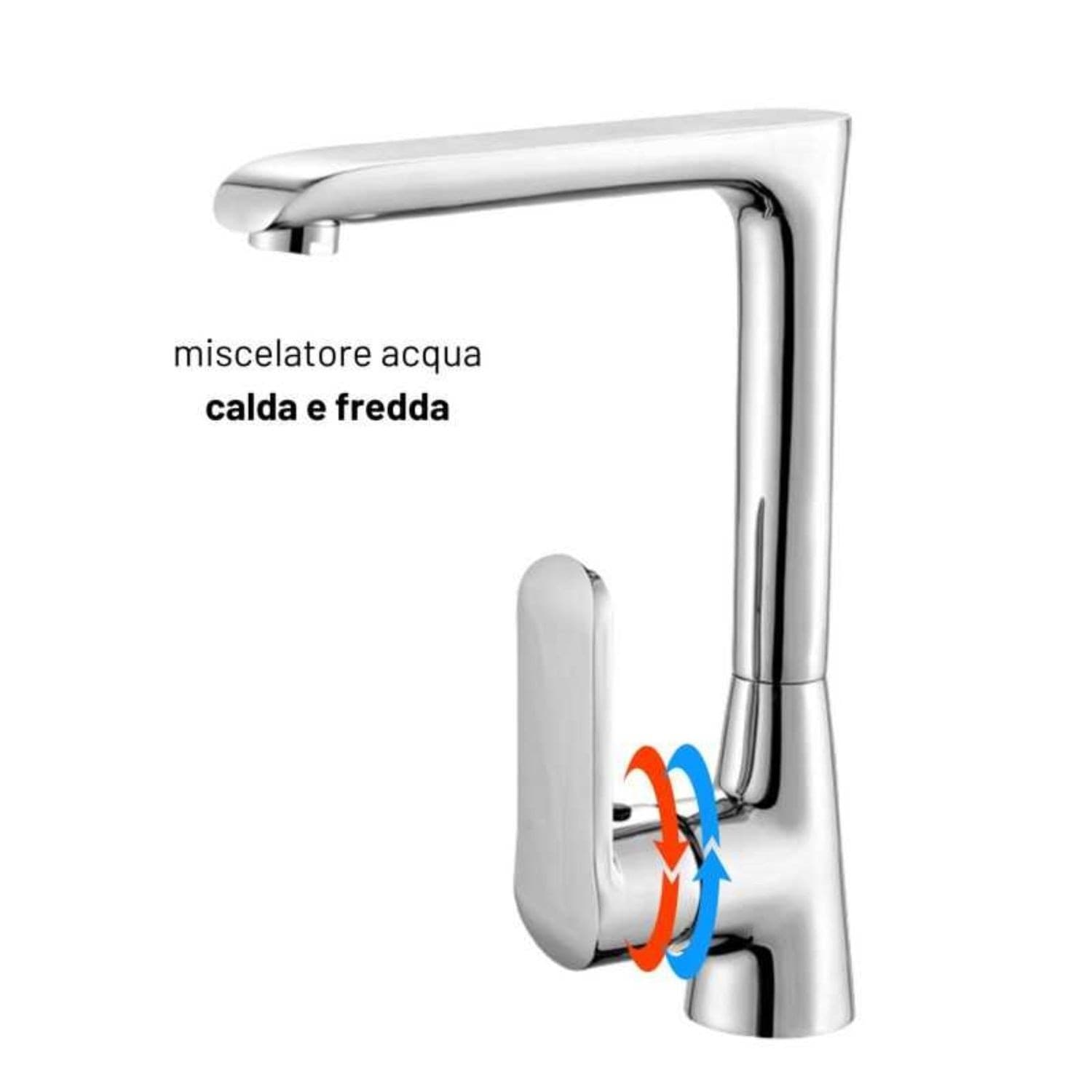 Miscelatore Monoforo Ottone per Lavello Cucina Amsterdam Erogazione Orientabile - 4
