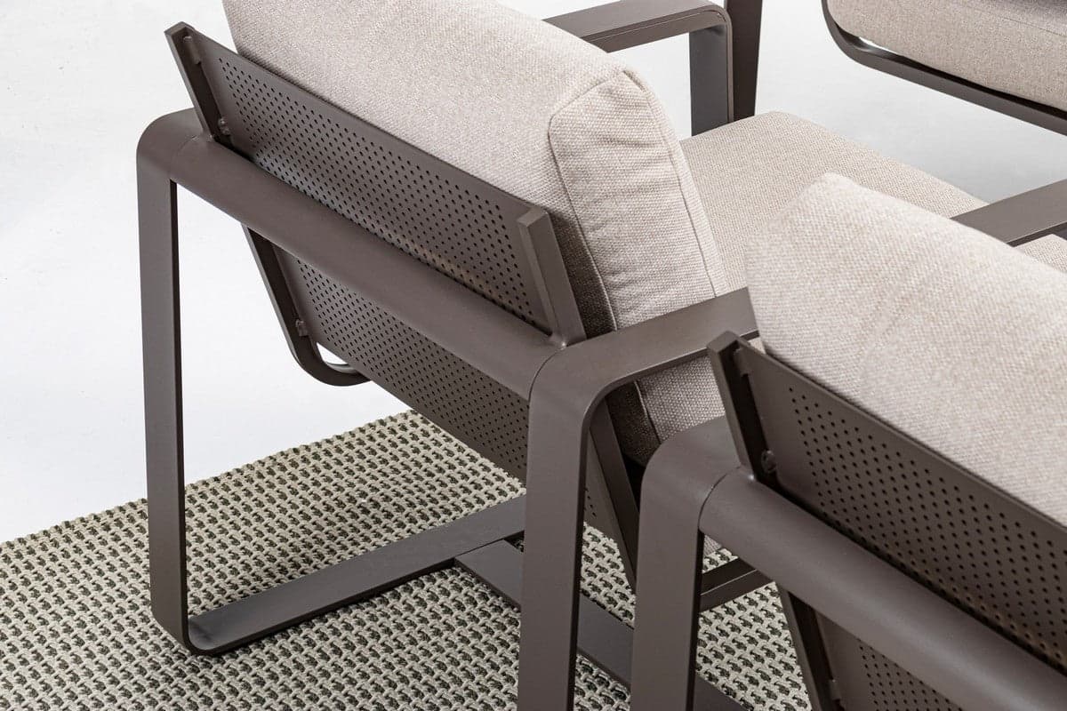 Poltrona "Merrigan" in alluminio verniciato a polvere da giardino e veranda - 23