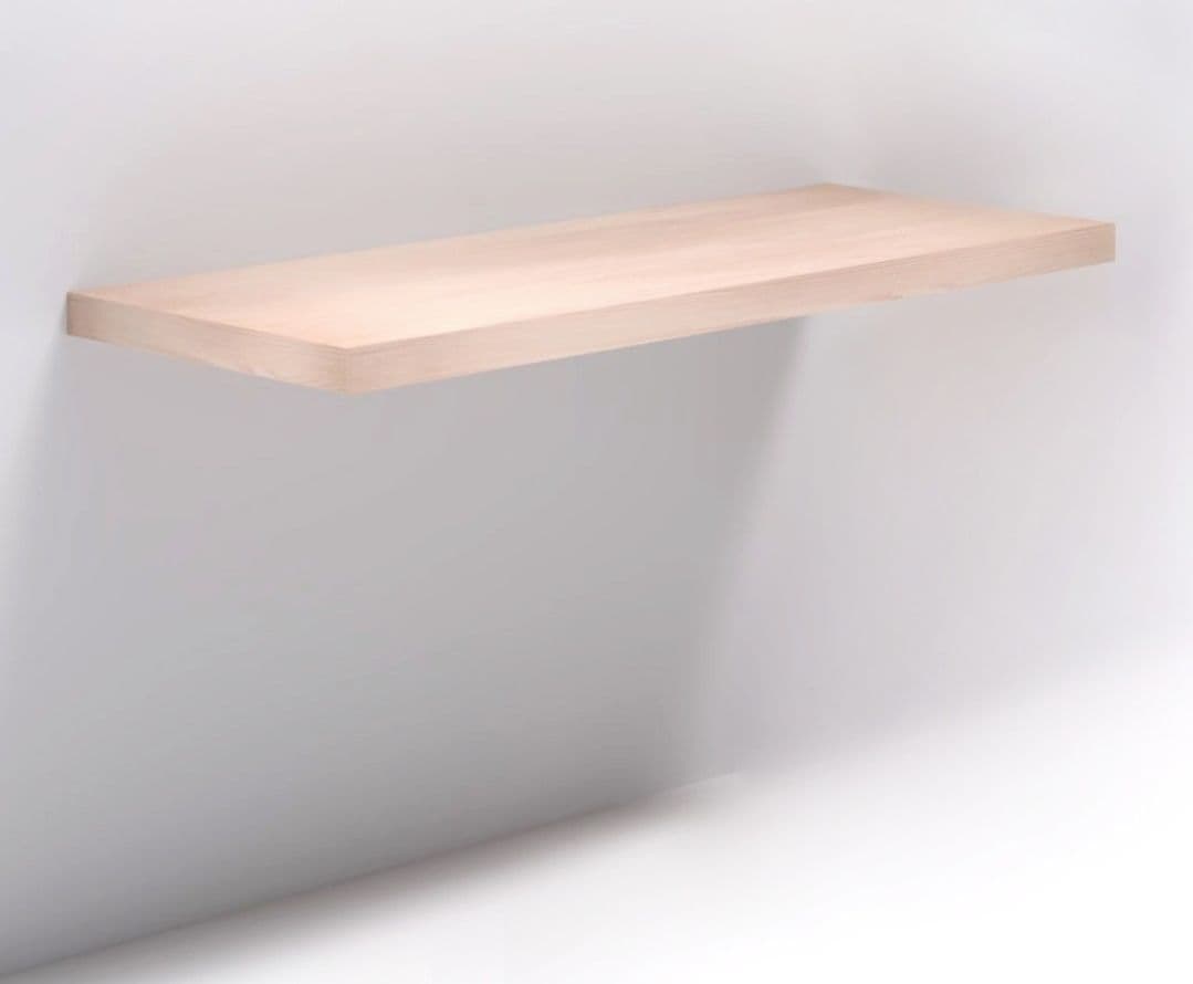 Mensolone in laminato sospeso per lavabi da appoggio arredo bagno MADE IN ITALY – 1 pz., Frassino Tranché, L123xP50xH5 cm –