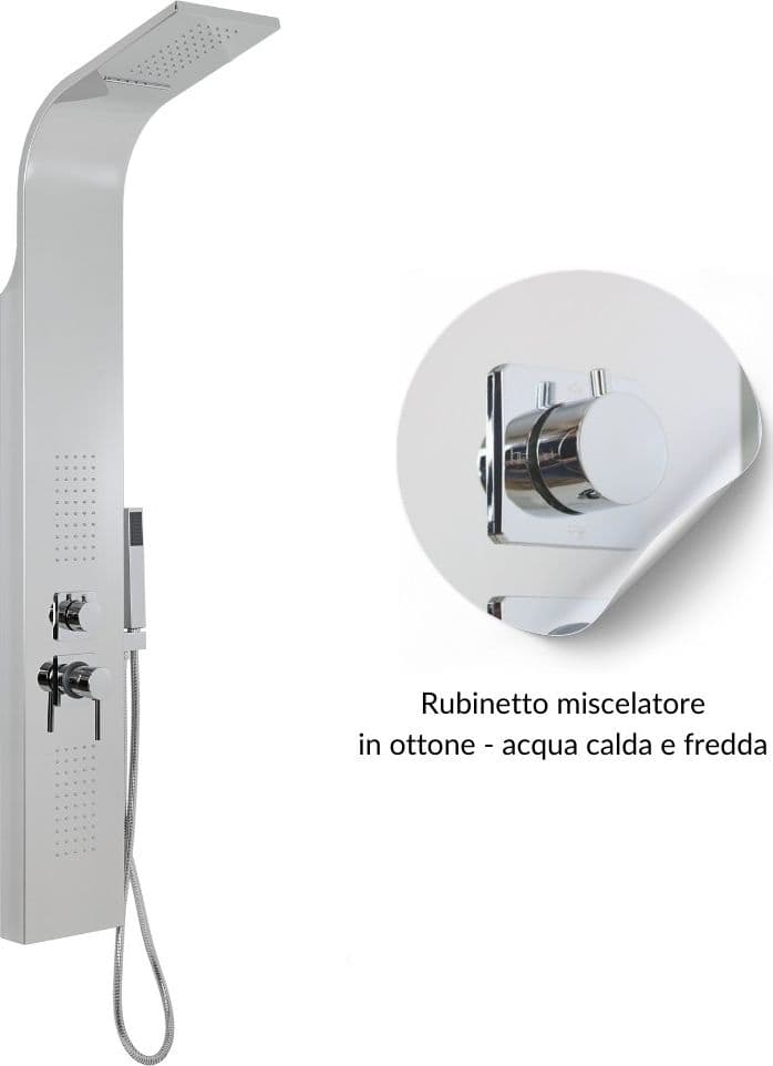 Colonna Doccia Astra in Acciaio 4 funzioni Getto Cascata Bocchette Lombari - 19