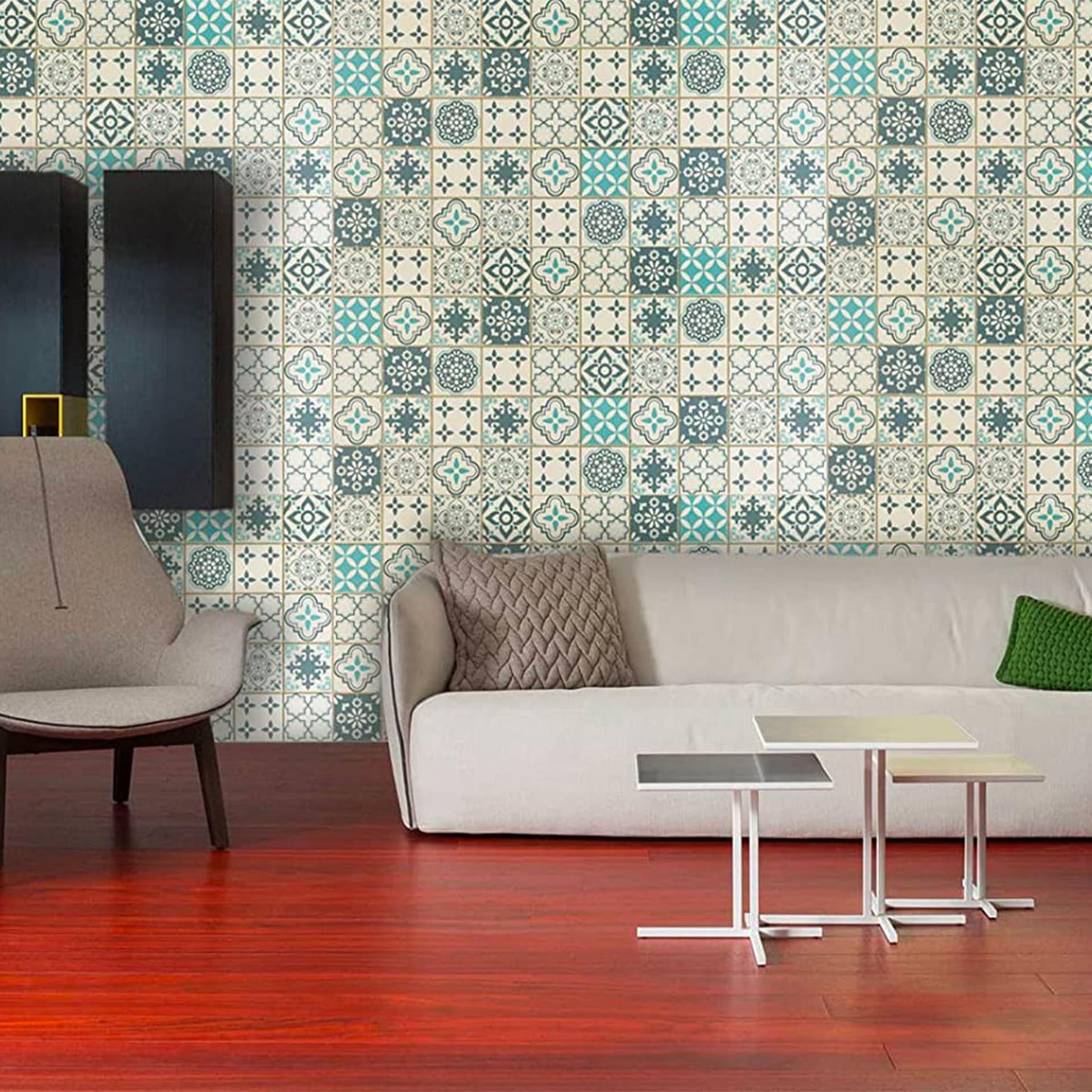Pannelli-3D-Rivestimento-a-parete-in-PVC-effetto-CEMENTINE-OTTANIO-Realistici-e-isolanti. Eternal-Parquet