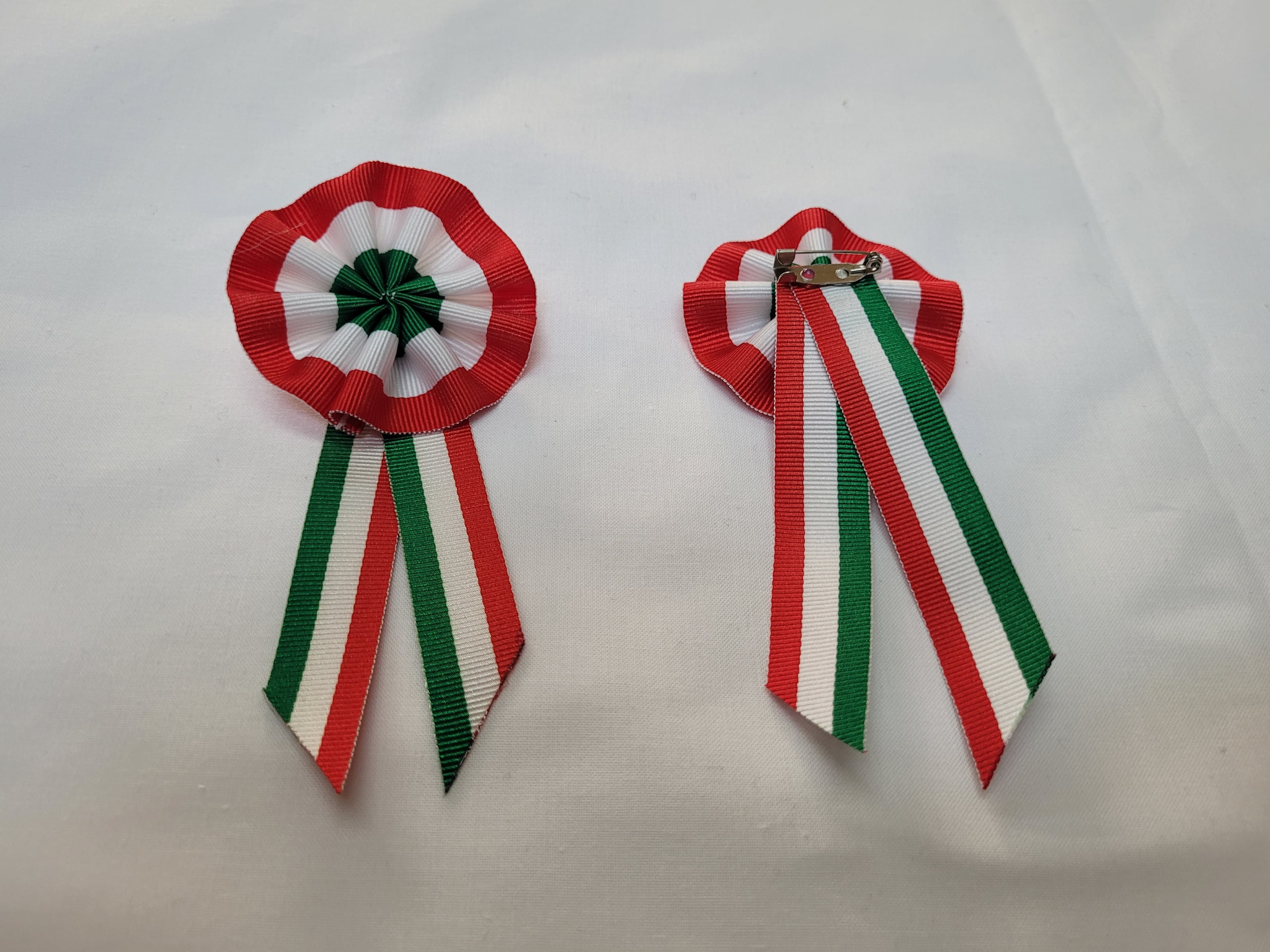 Coccarda tricolore cm 5 con spilla a balia - 3