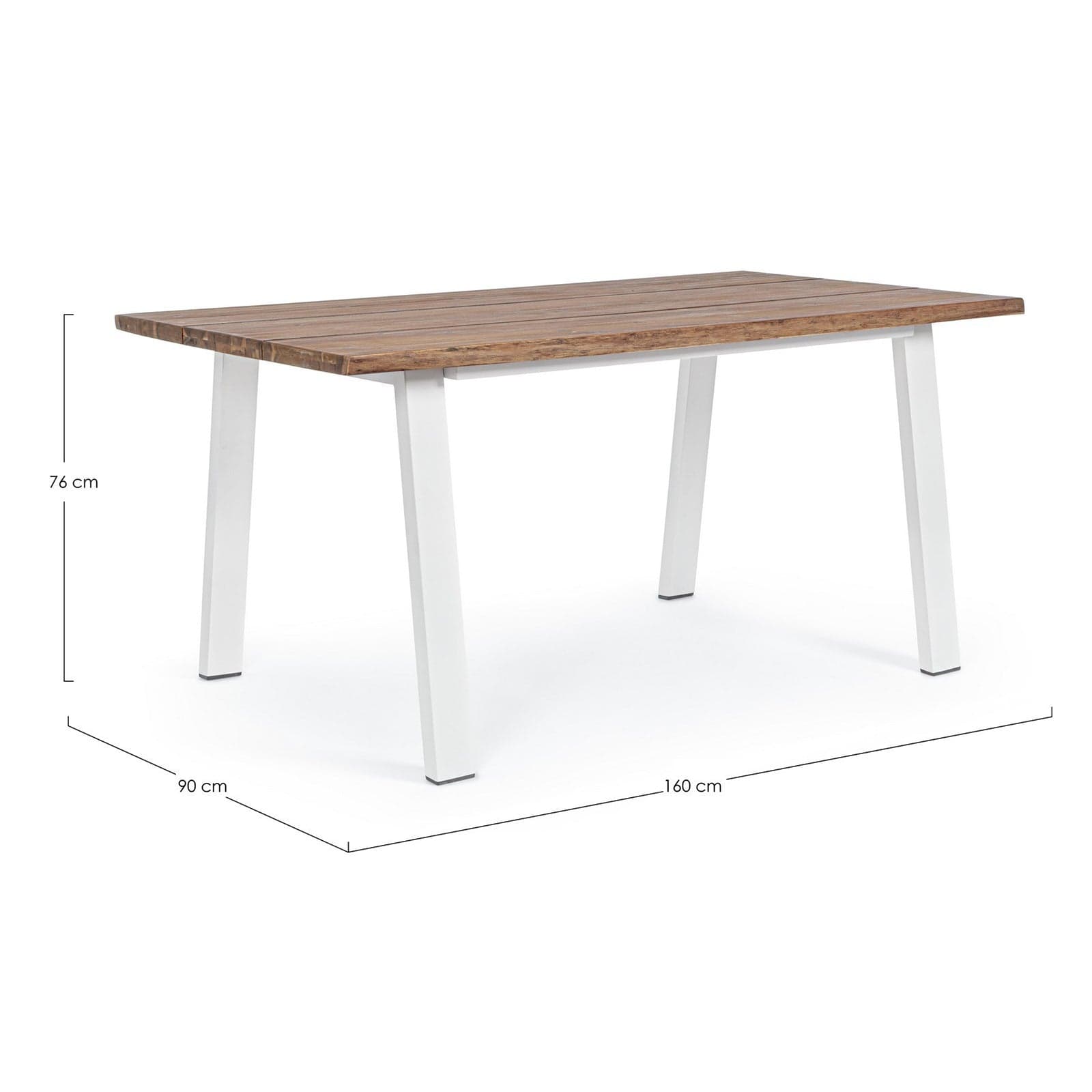 Tavolo fisso "Oslo" in legno di Acacia con piedi in metallo da giardino in Tavoli standard Decor Space - Altamura, commercioVirtuoso.it