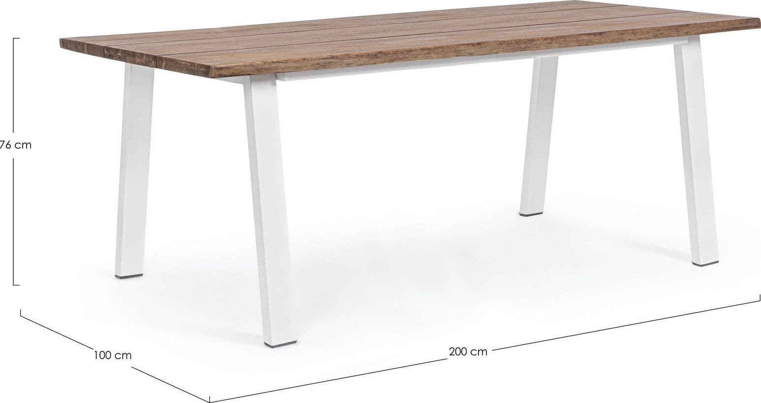 Tavolo fisso "Oslo" in legno di Acacia con piedi in metallo da giardino in Tavoli standard Decor Space - Altamura, commercioVirtuoso.it